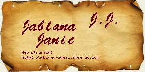 Jablana Janić vizit kartica